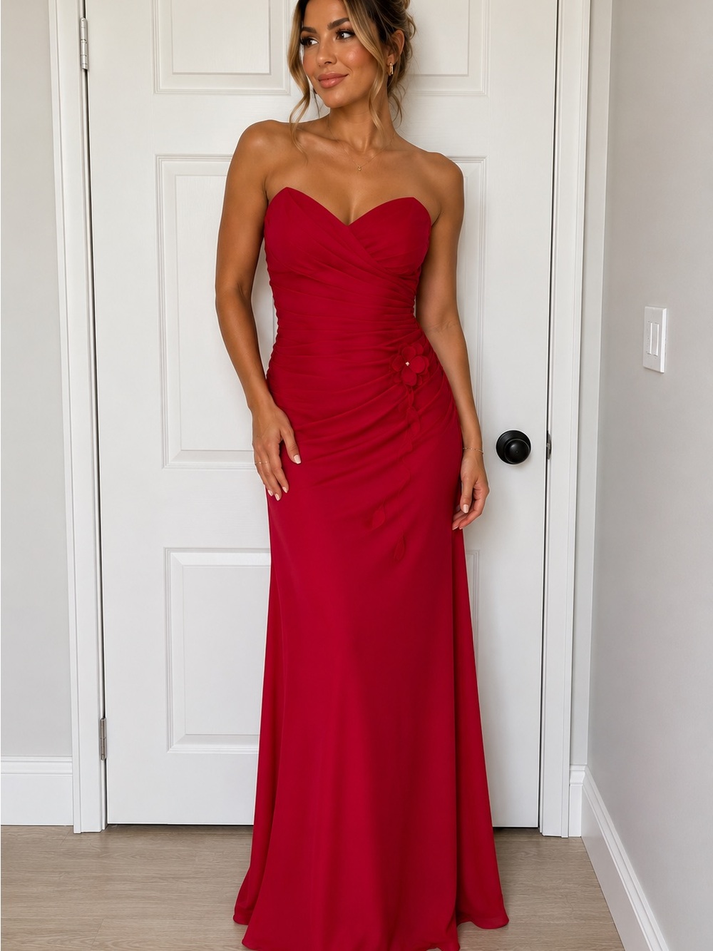 Alfred Angelo Strapless Red Sweetheart Evening Gown